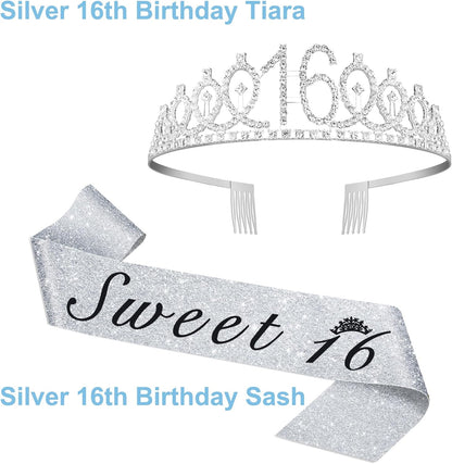 21st Birthday Decorations for Her with 21st Birthday Sash and Crown, Candles Gold, Gifts for 21 Year Old Girls