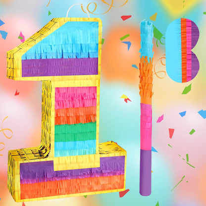 Dinosaur Pinata - Dinosaur Decorations with a Blindfold and Bat for Boys Girls Animal Themed Birthday Party Kids Classroom Game Decorations Supplies (15.7 x 11.4 x 3.1 Inches)