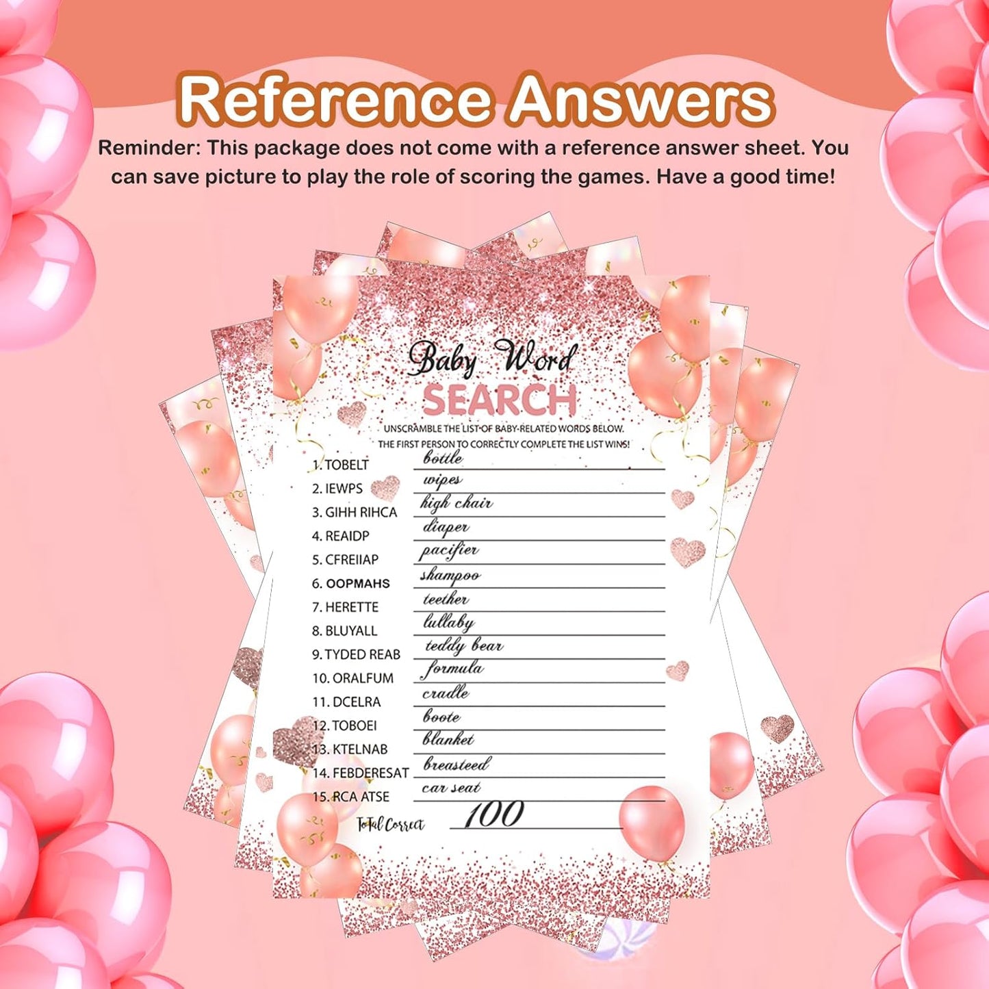 Yinder 145 Pcs Baby Shower Games Activities Cards with 20 Pencils Includes Baby Bingo Description and Wishes Guess Who Price is Right Word Scramble Game(Here Comes the Son)
