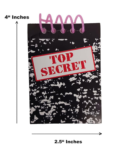 Dondor TOP SECRET' Spiral Note Pads Party Favors (24 Pads Included)