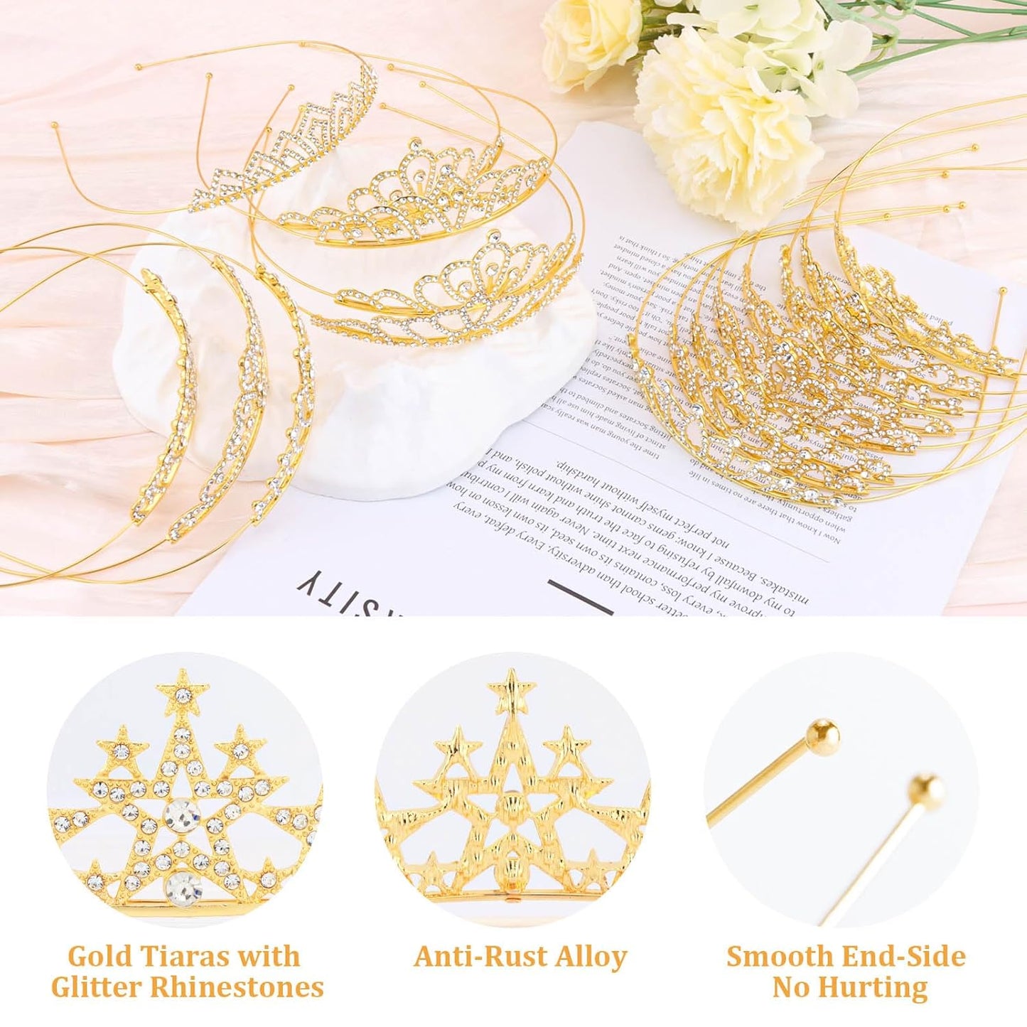 16 Pcs Tiaras Crowns Headbands for Women Girls Silver Princess Tiara Bulk Crown Tiaras Rapunzel Crown for Wedding Birthday Crystal Tiara for Prom, Bride, Pageant, Halloween