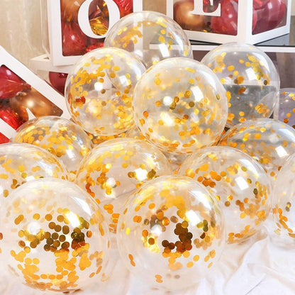 Party Balloons 12inch 50 Pcs Latex Confetti Balloons Birthday Balloons Party Decoration Wedding Baby Shower Christmas Party-Confetti Silver