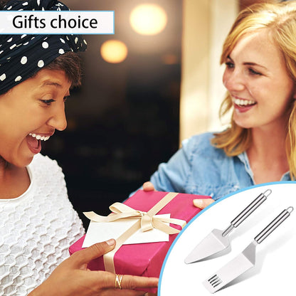 Patelai 2 Pieces Pie Server Set Multi-function Stainless Steel Cake Spatula Knife Stainless, Cake Spatula for Pie Lasagna Cutting (Packing Enhanced Version)