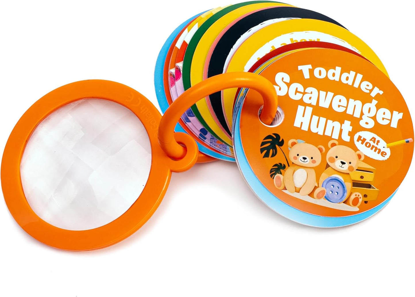 Scavenger Hunt Cards at the Park | Kids Outdoor Activity Cards Game with Magnifying Lens | Nature 2 Year Old Gifts for 2-3 Year Olds | Toddler Games for Boys & Girls