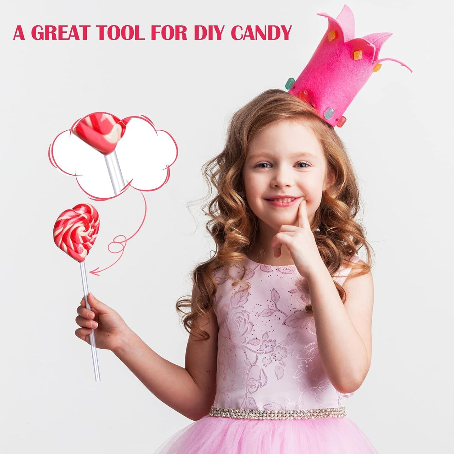 Acrylic Lollipop Sticks 6 Inch Clear Reusable Acrylic Rods for Making Lollipops Cake Pops Candies Chocolates and Cookies (50 Pieces)
