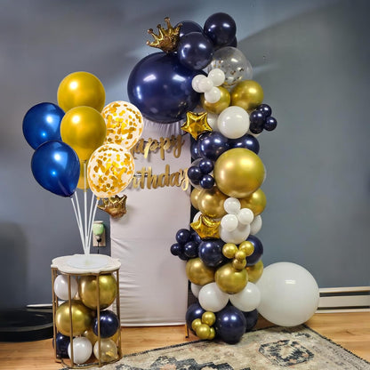 6 Set Balloon Stand Kit for Table Centerpieces With Balloon and Base Party Decorations for Birthday Wedding Retirement Graduation Baby Shower (Black Gold)