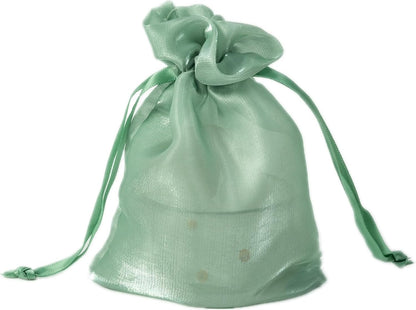 QIANF 20 Pcs Peacock Blue Small Organza Bags 3X4 inch for Wedding Favors with Drawstring, Mini Mesh Gift Bags Jewelry Pouch for Candy Bridal Shower Party Favor Baby Shower Christmas