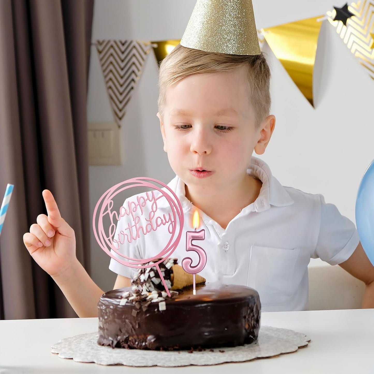 10-Piece Number Birthday Candles - Glitter Cake Toppers for Birthday & Wedding Parties