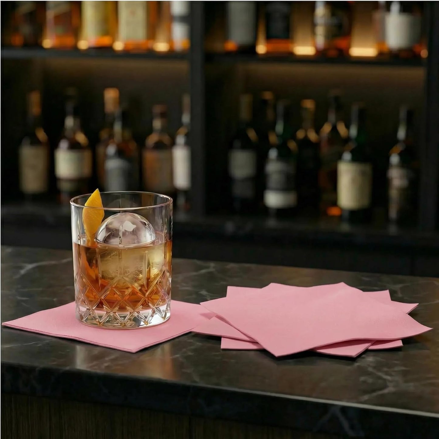 AH AMERICAN HOMESTEAD Cocktail Napkins-Disposable Beverage/Bar Napkins-White Linen-Like Square Napkins-Eco-Friendly & Compostable-Everyday Use, Party or Wedding 4.75inch x 4.75inch (100 Count, White)