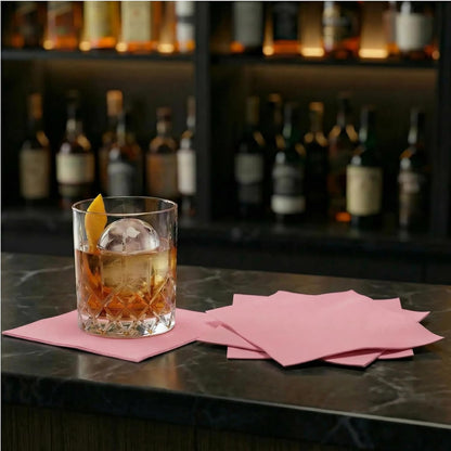 AH AMERICAN HOMESTEAD Cocktail Napkins-Disposable Beverage/Bar Napkins-White Linen-Like Square Napkins-Eco-Friendly & Compostable-Everyday Use, Party or Wedding 4.75inch x 4.75inch (100 Count, White)