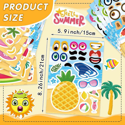 24 Sheets Make a Face Stickers for Kids Toddlers, Make Your Own Animal Mix and Match Sticker Sheets with Sea Animals Horses Dinosaurs Unicorns for Kids Crafts Party Favors Goodie Bags Stuffers