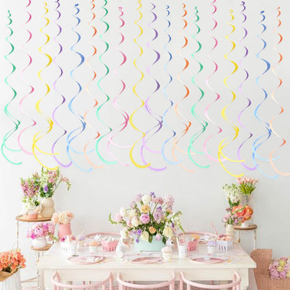 36 Pcs Blue Hanging Swirl Decorations Ombre Royal Blue White Felt Swirl Streamer Spiral Ceiling Garland for Birthday Wedding Baby Shower Graduation Under The Sea Nautical Ahoy Achor Party Supplies