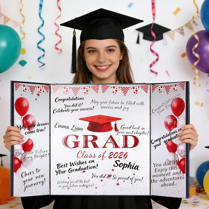 Green Graduation Party Decorations Class of 2026 - Extra Large 22" x 14" Graduation Guest Book to Sign Signature Board for Graduation Gifts Congrats Grad Party Favors Supplies Decor Keepsake