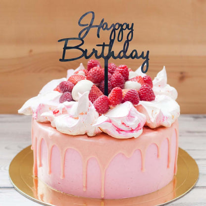 DIY Happy birthday Cake Topper Black Acrylic