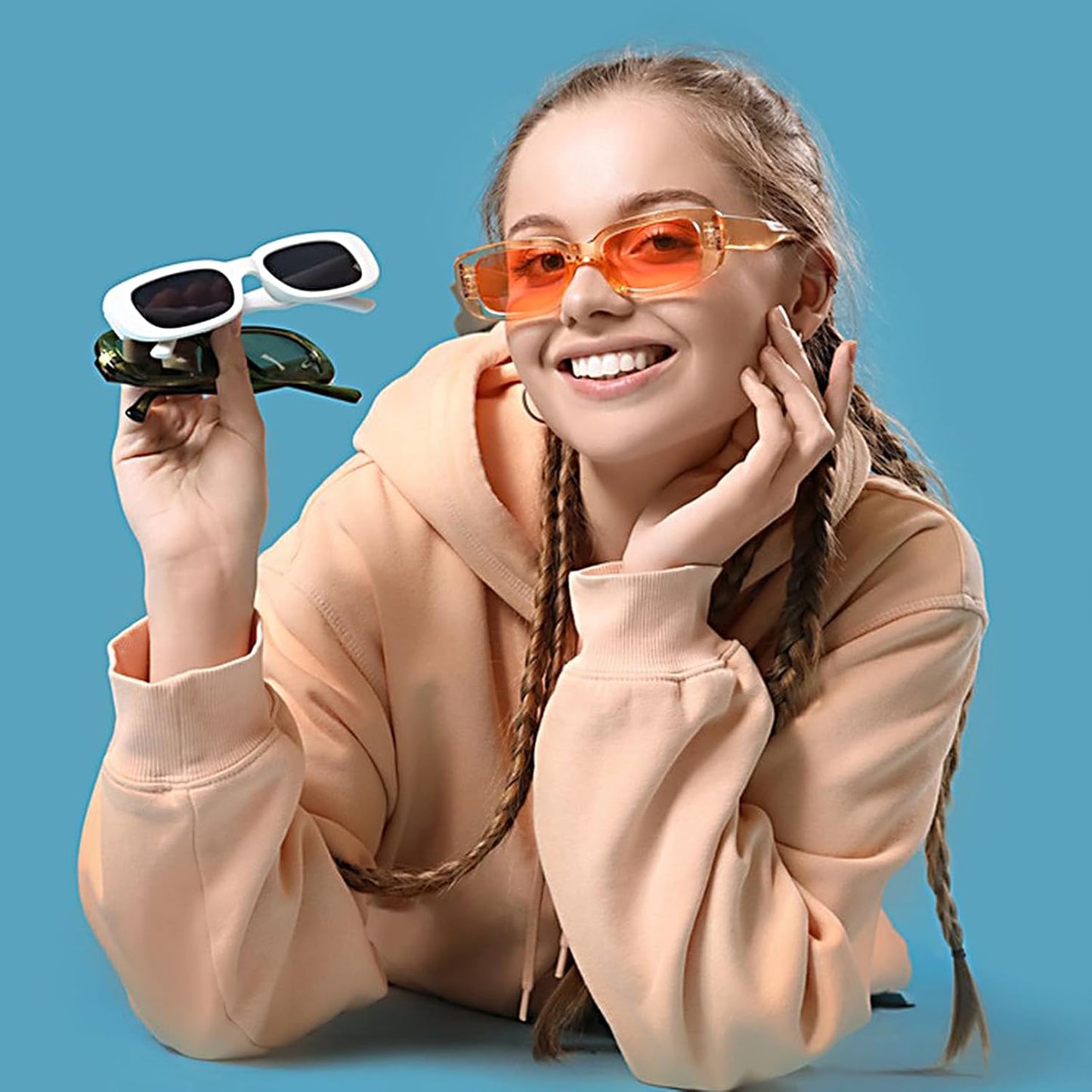 Pibupibu 40 Pack Rectangle Sunglasses Bulk 90s Retro Cool Party Sunglasses for Women Men Fun Glasses Set