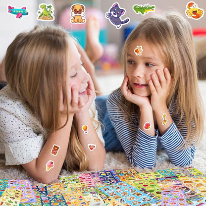 48 Sheets Stickers for Kids, Cute Stickers Variety Pack for Scrapbooking, Teachers Classroom Prizes, Goodie Bag Stuffers Including Animals, Cars, Dinosaurs, Fishes, Hearts, Stars and More