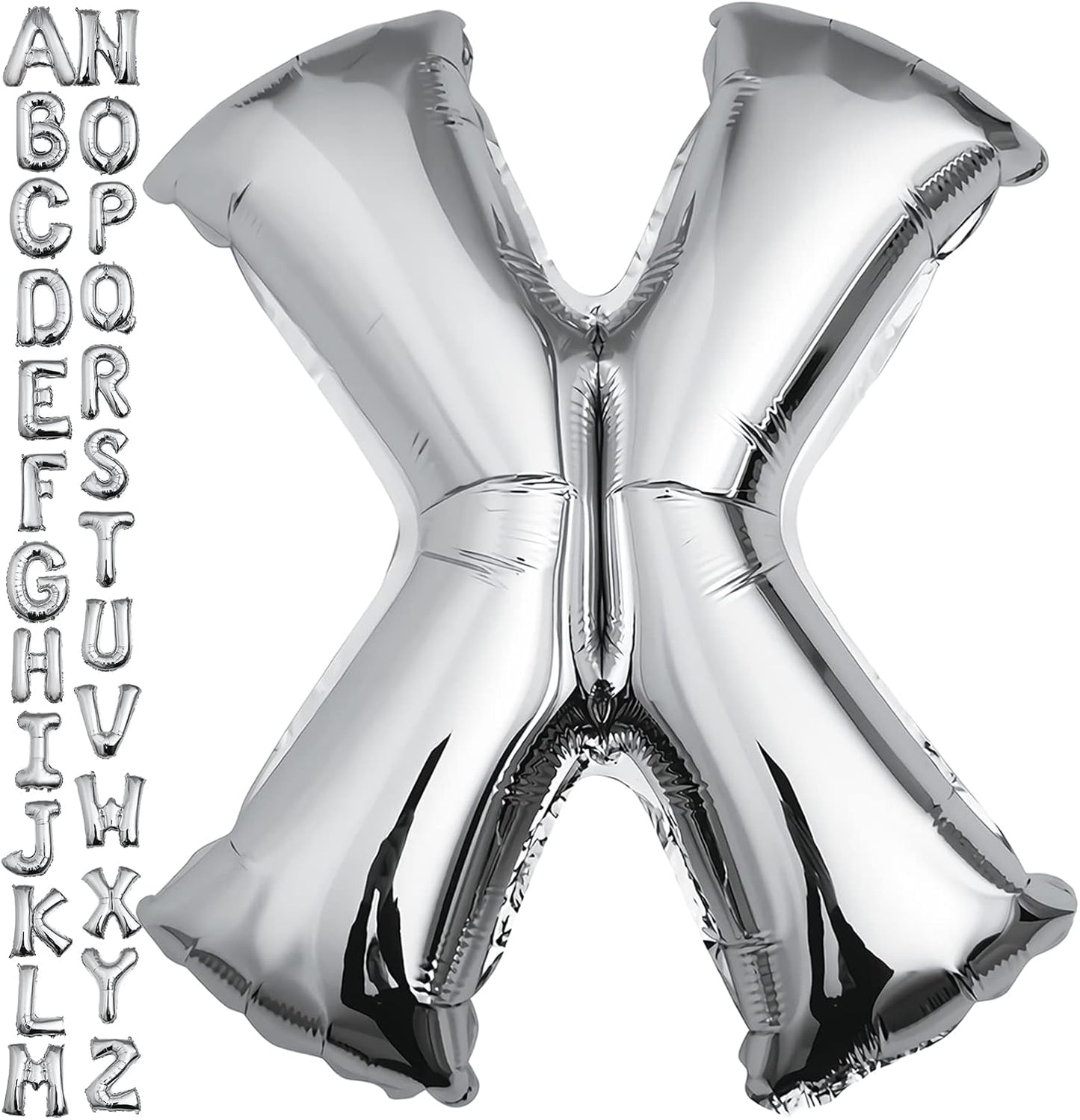 40 inch Silver Letter A Balloon, Big Size Alphabet Foil Mylar Helium Balloons for Birthday Party Celebration Wedding Anniversary Baby Shower Decorations Supplies Alphabet A