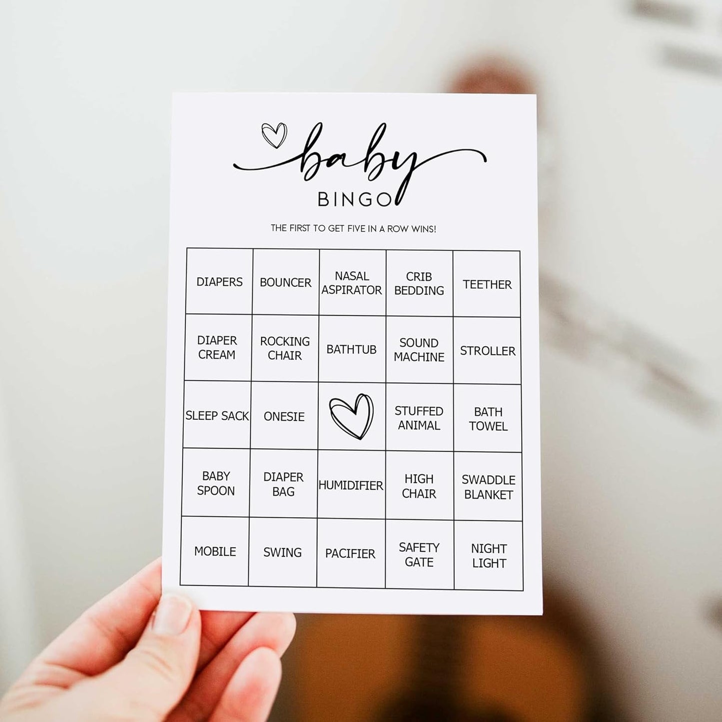 All Ewired Up Baby Bingo Game (50 Unique Cards) Pre-Filled Fun Baby Shower Game Activity, Preforated Calling Cards, Gender Neutral Boy or Girl, Minimalist