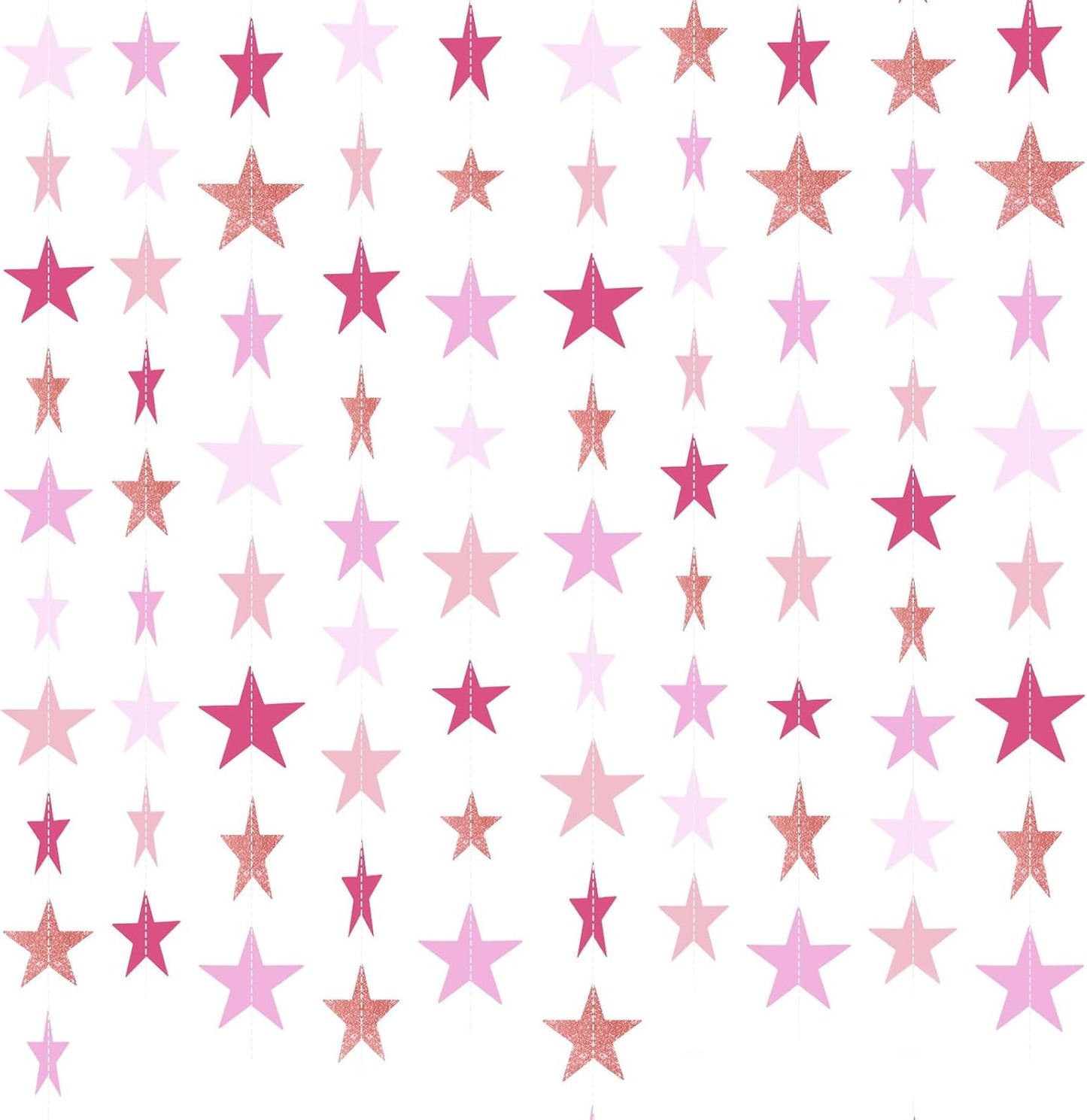 Patelai Glitter Star Garland Banner 2026 Graduation Decor 130 Feet Star Hanging Banner Twinkle Backdrop for Party Birthday Classroom Wedding Supplies(Gold)