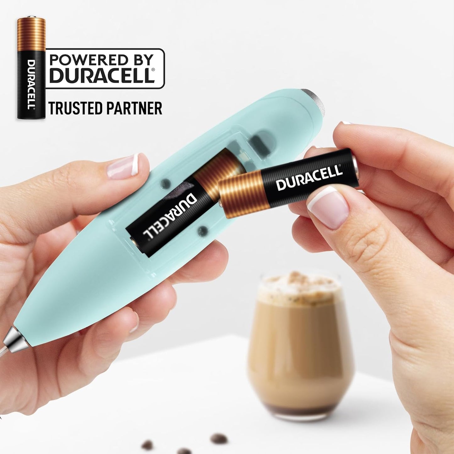 Zulay Kitchen Powerful Milk Frother Wand With Duracell Batteries - Ultra Fast Handheld Drink Mixer - Electric Whisk Foam Maker for Coffee, Lattes, Cappuccino & Matcha - Z1 Motor - Black - Colors C