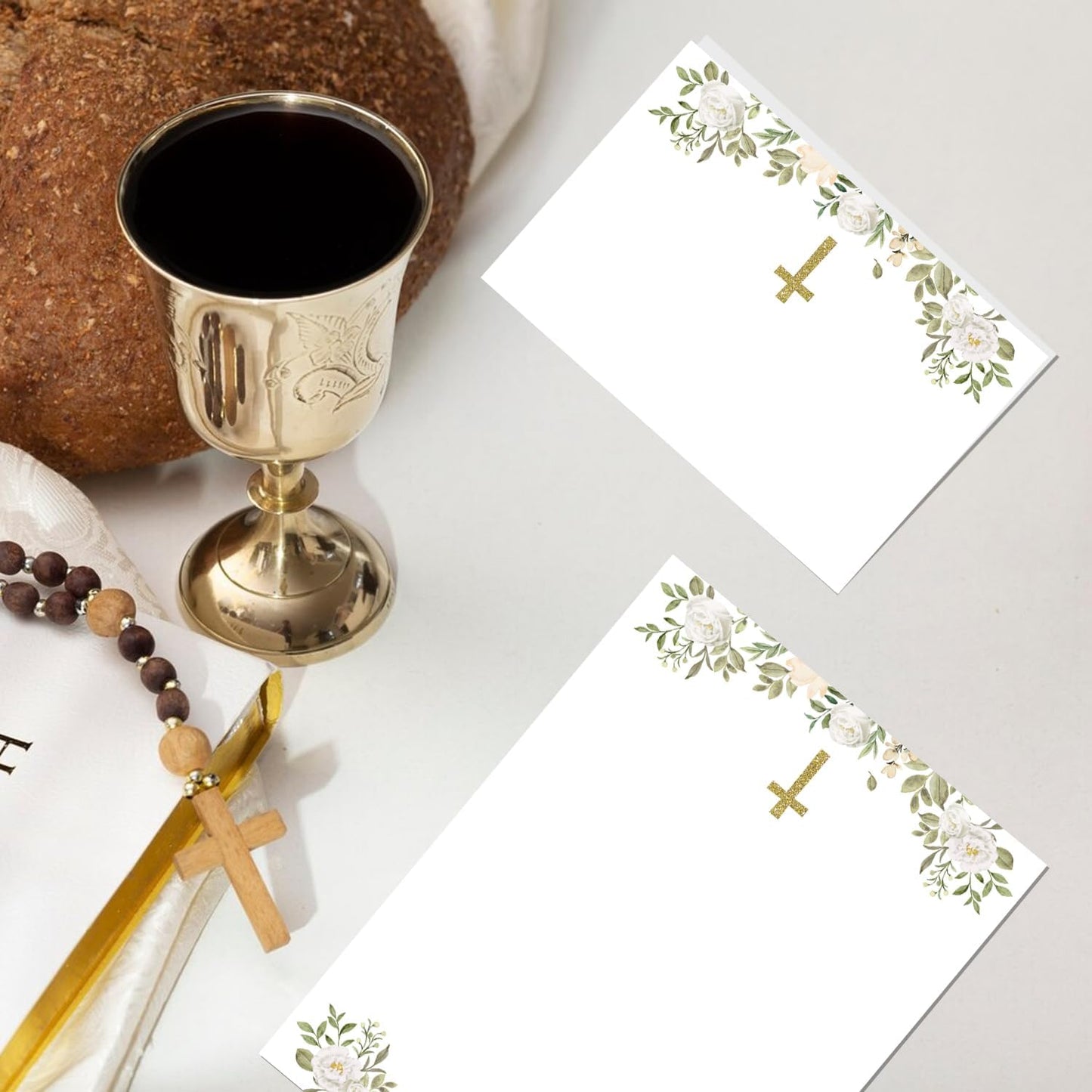 24 Pcs Baptism Place Cards, Baptism Themed Buffet Food Labels and Tent Name Cards for Newborn Baby Shower Party Table Setting Decorations Supplies (White)