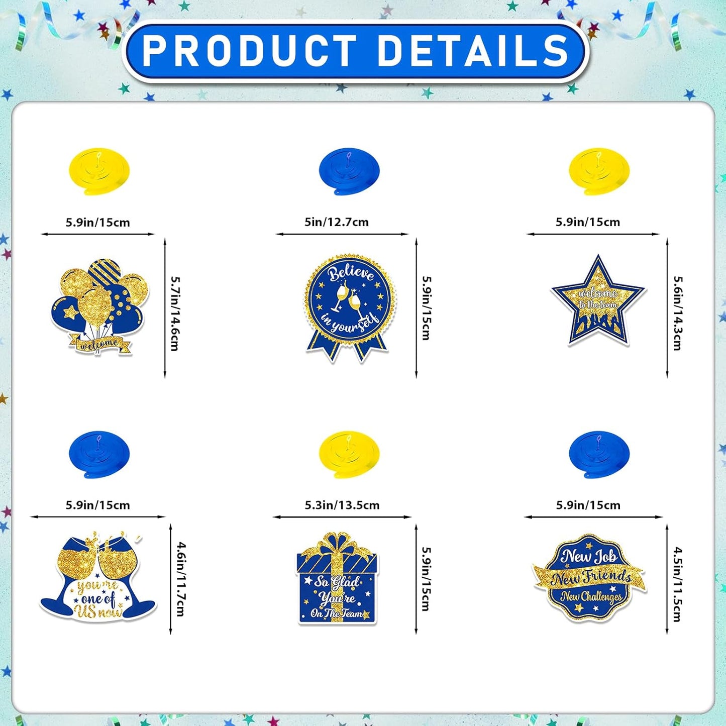 Gold Glitter Welcome To The Team Banner and Hanging Swirls, Welcome Banner, Welcome Sign, Welcome Decorations for New Employee Coworker Teacher Colleague Staff Team Member Office Party