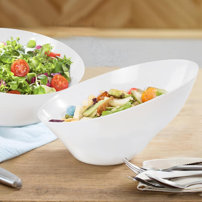 bUCLA 54 OZ Clear Plastic Serving Bowls (12 Pack) - Angled Serving Bowls Disposable for Chip&Candy - Party Table Salad and Fruit