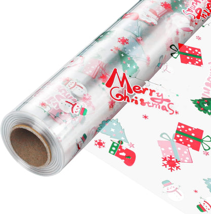 JOYIT 100 ft Clear Cellophane Wrap Roll (31.5 in x 100 ft) - 3 Mil Thicken Cellophane Roll,Cellophane Bags Large,Wrapping Paper for Flower Gift Baskets Wrap (31.5" fold into 16")