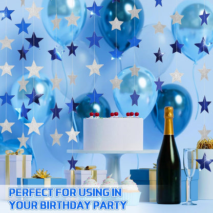 Spakon 65 Feet Glitter Star Paper Garland Banner Hanging Decoration Star Streamers Double Side 2026 Graduation Decorations for Wedding Birthday Festival New Year Party Decoration (Gold)