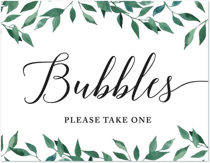 Andaz Press Wedding Party Signs, Natural Greenery Green Leaves, 8.5x11-inch, Bridal Shower Scavenger Hunt, 1-Pack - Colors D