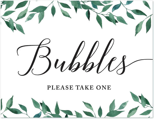 Andaz Press Wedding Party Signs, Natural Greenery Green Leaves, 8.5x11-inch, Bridal Shower Scavenger Hunt, 1-Pack - Colors D