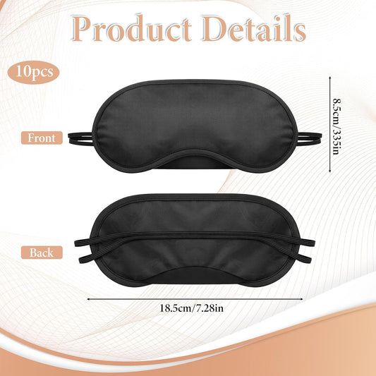 10 Pack Sleep Mask Eye Mask Blindfold, Soft Sleeping Masks with Nose Pad and Adjustable Strap, Comfortable Light Blocking Eye Covers for Sleeping, Travel, Party Games, Adults, Kids, Men Women