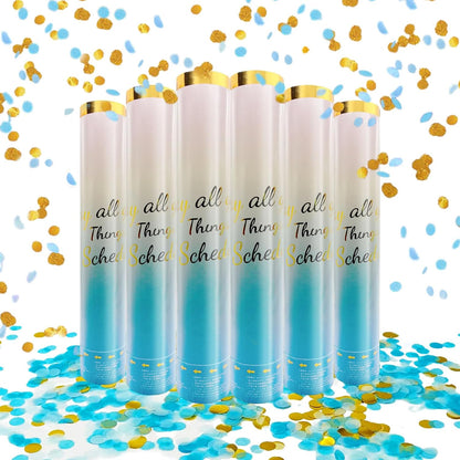 6 Pack Rose Gold Confetti Poppers, 12 Inch Confetti Cannon Party Poppers Shooters for Gender Reveal, Birthday, Wedding, Graduation, Anniversary, Parties, Christmas, New Year's Eve