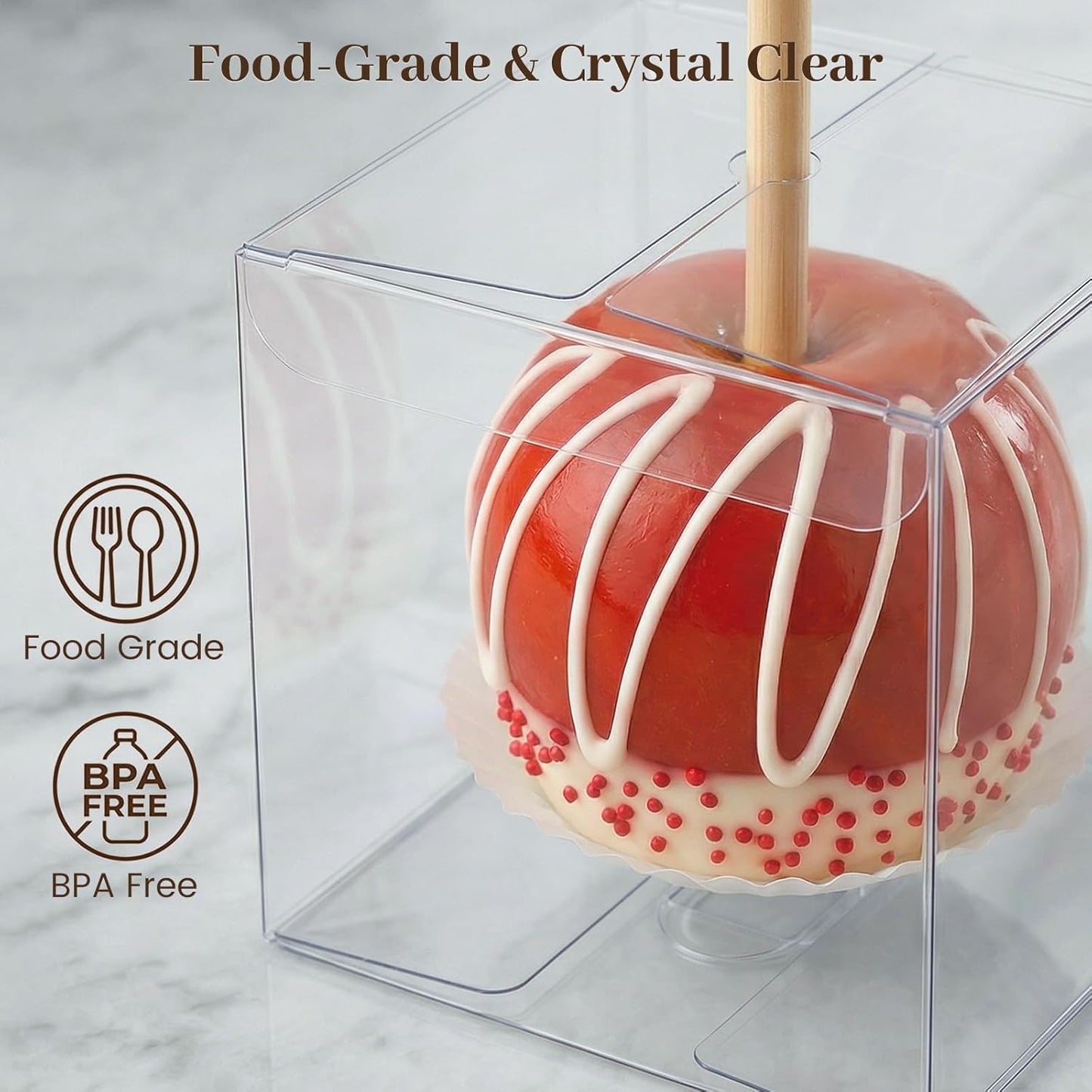 VGOODALL 100 Pcs Clear Favor Boxes, 2x2x2 Inch Small Transparent Cube Gift Boxes for Candy, Macarons, Jewelry, Wedding, Birthday, Baby Shower Party Favors