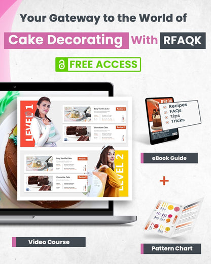 RFAQK 74 PCs Icing Piping Bags and Tips Set, Cake Decorating Kit with 48-Numbered Piping Tips, Anti Burst Pastry Bags for Cookie Cupcake Cake Decoration, Cake Decorating Tips Set with Booklet & E-book