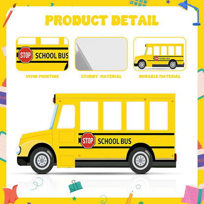 6.6 Feet School Bus Photo Prop Cardboard Cutout Selfie Frame Life Size Graduation Party Decor End of Year Photo Booth Stand Up Welcome Back Party Backdrop for Students Teacher Classroom Decoration