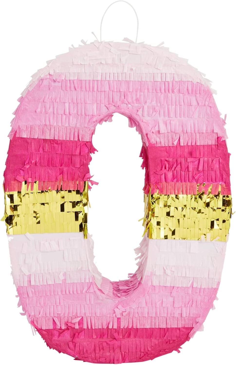 Number 5 Pinata, Pink and Gold Foil for Girls 5th Birthday Party Decorations (Small, 16.5 x 11.6 x 3 In)