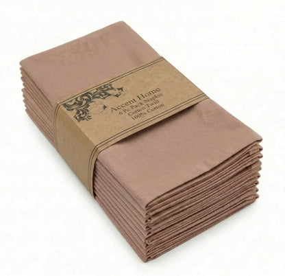 ACCENTHOME Natural Cotton Linen Napkin Set of 12 18x18 inch Dinner Napkins - Washable Soft Premium Hotel Quality Reusable Hemmed Edges Napkins Perfect Table Linens for Family Dinners, Weddings