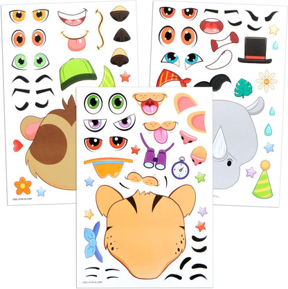 JOYIN 36 Sheets 9"x6" Make a face Stickers for Kids, Make Your Own Animal Stickers with Unicorn, Dinosaur, Sea and Safari Animals, Crafts Birthday Party Favors, Goodie Bags Classroom Activities