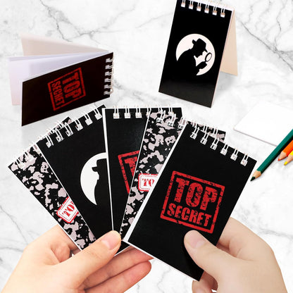 Hooqict 24 Pack Top Secret Mini Notebooks for Detective Party Favors Small Pocket Notebook Spiral Notepads for Mystery Decorations Goodie Bag Stuffers Pinata Fillers