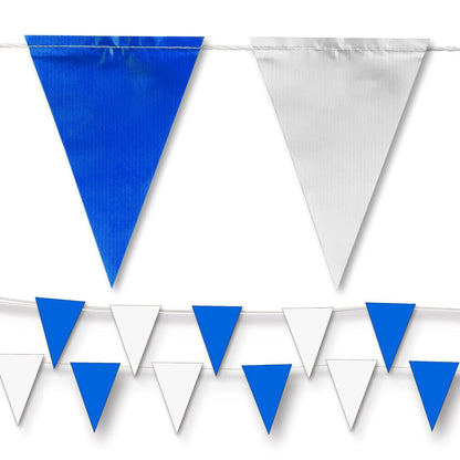 Black & White Pennant Banner Flags | Heavy-Duty Outdoor | OSHA 500lb Rated | Strand Fade Resistant 【102FT】