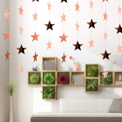 Patelai Glitter Star Garland Banner 2026 Graduation Decor 130 Feet Star Hanging Banner Twinkle Backdrop for Party Birthday Classroom Wedding Supplies(Gold)