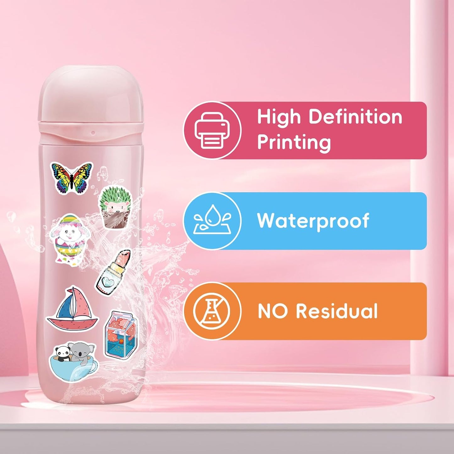 200PCS Waterproof Vinyl Stickers for Water Bottles, Cute Kids Stickers for Classroom Decor, Teacher Supplies & Classroom Must Haves