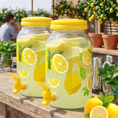 Havawish 2 Pcs 1 Gallon Plastic Beverage Dispenser with Spigot Clear Summer Kitchen Fridge Drink Dispenser for Parties Lemonade Juice Tea Beer Cold Water (Red,Cylinder)