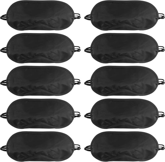 NICEMOVIC 10 Pcs Blindfold Sleep Eye Masks for Party Games Adults Couples Travel, Party Favors for Men Adults, Individually Wrapped Sleep Masks Bulk for Women Men Kids, Eye Covers for Sleeping (Black)