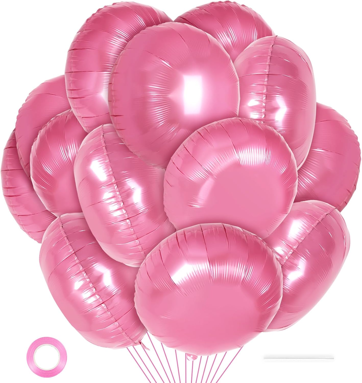 20 Pcs Black Round Shaped Balloons,18 Inch Round Foil Balloon,Giant Round Mylar Balloon Helium Balloons for Birthday Party Baby Shower Wedding Decorations (Black)