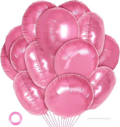 20 Pcs Black Round Shaped Balloons,18 Inch Round Foil Balloon,Giant Round Mylar Balloon Helium Balloons for Birthday Party Baby Shower Wedding Decorations (Black)