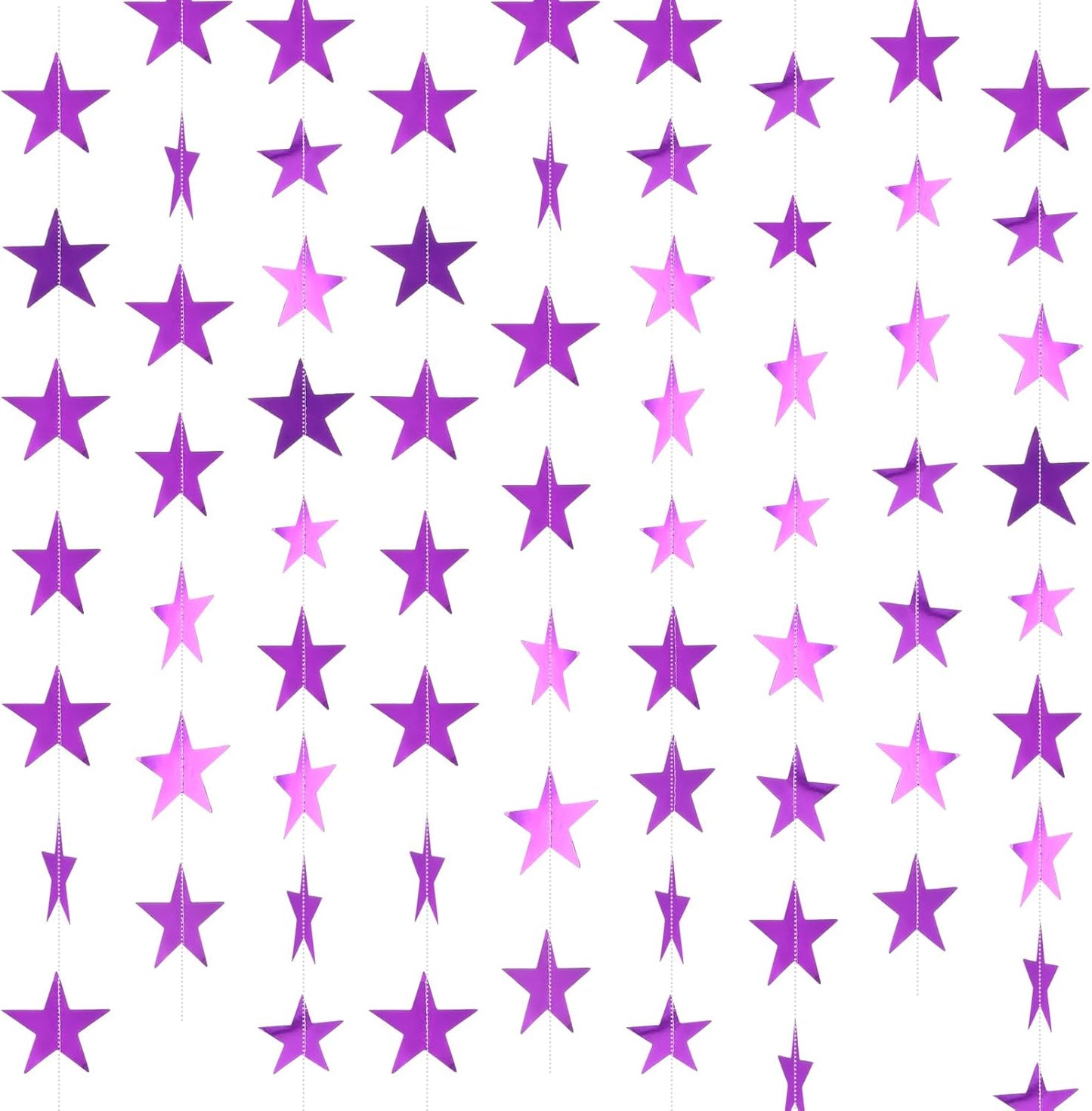 Spakon 65 Feet Glitter Star Paper Garland Banner Hanging Decoration Star Streamers Double Side 2026 Graduation Decorations for Wedding Birthday Festival New Year Party Decoration (Gold)