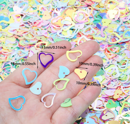 ONLYKXY 1200Pcs Love Heart Shaped Confetti, Table Wedding Decoration, Glitter Confetti for Wedding Party (Silver)