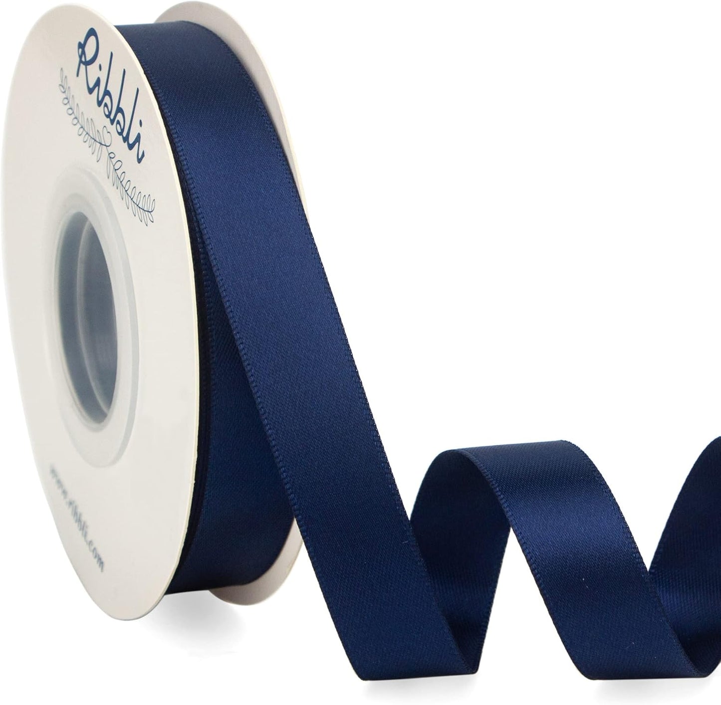 Ribbli Double Faced White Satin Ribbon,3/8” x Continuous 25 Yards,Fabric Ribbon use for Bows Bouquet,Gift Wrapping,Floral Arrangement